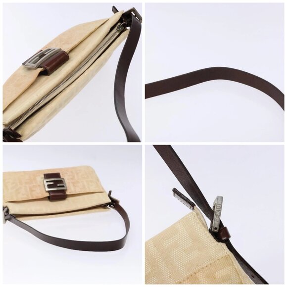 FENDI Zucca Canvas Mamma Baguette Shoulder Bag Beige Silver Auth ep10694 - Picture 16 of 16